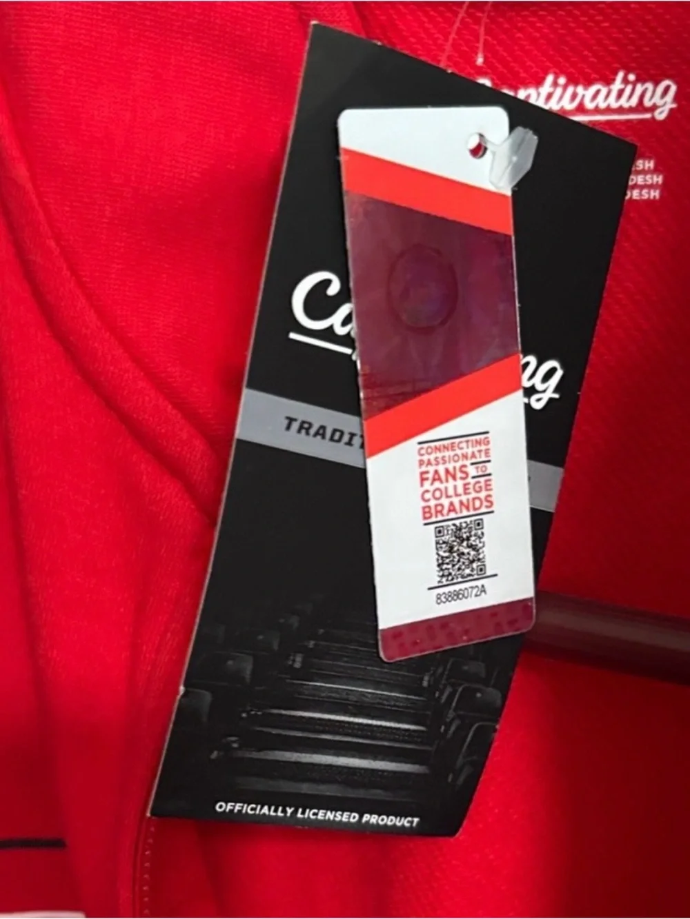 Men's Red Quarter-Zip Sweatshirt with N Logo